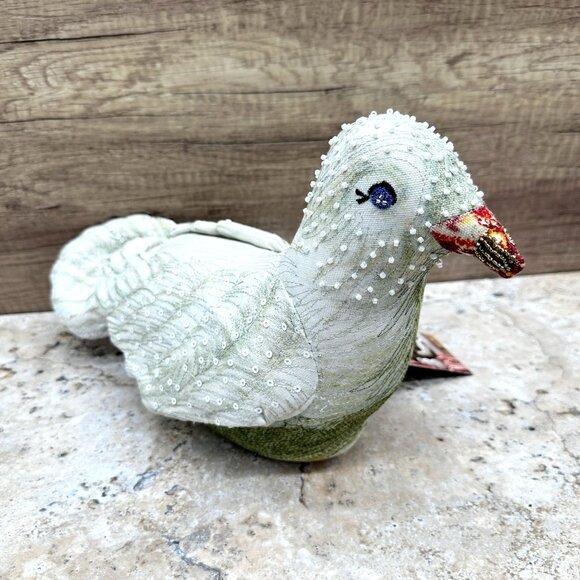 John Derian for Target Dove Decorative Pillow Beaded Embroidered Bird 6x15 NWT - Picture 4 of 10
